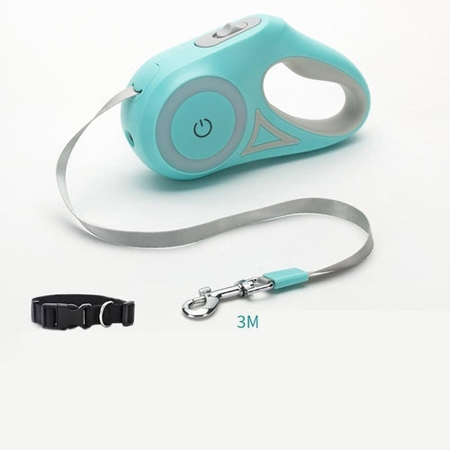 Dog Leash Retractable Leash And Dog Collar Spotlight Automatic Pet Dog